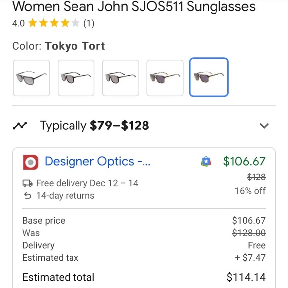 Sean John - P. Diddy Tortious Shell Womens Sunglasses. #SJO511. NWT/Case - Picture 7 of 8